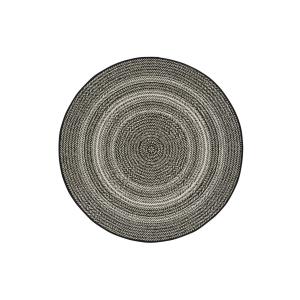 Tapis d'extérieur rond noir 120x120 cm