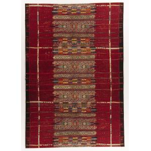 Tapis d'extérieur tissé plat rouge foncé 160x235 cm