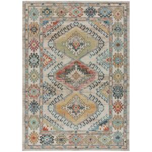Tapis d'extérieur vintage beige/rose/bleu 80x150 cm