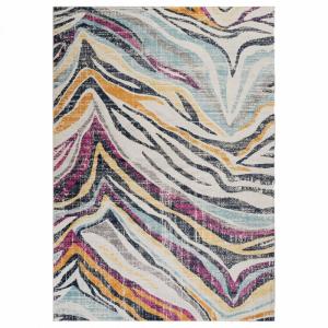 Tapis d'orient 120x170 en polypropylène Ecru et bleu multic…