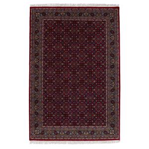 Tapis d'orient classique noué main en laine Rouge 060x90 cm