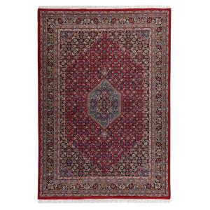 Tapis d'orient classique noué main en laine rouge 070x140 c…