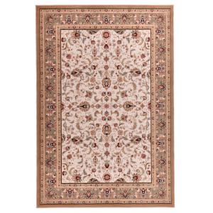 Tapis d'orient floral, tissé, laine naturelle beige 080x150…