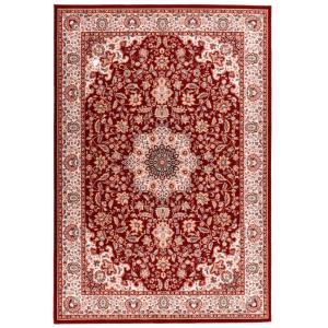 Tapis d'orient floral, tissé, laine naturelle rouge 200x300…