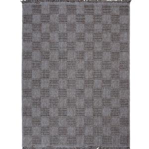 Tapis damier aspect jute  beige 160x230