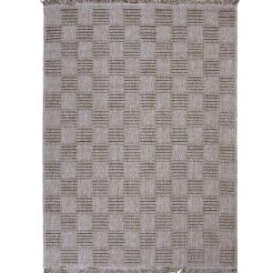 Tapis damier aspect jute  beige 190x290