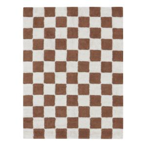 Tapis damier café et beige 120 x 160 cm