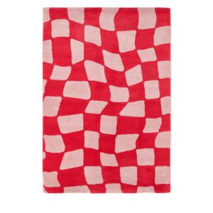 Tapis damiers - 160x230cm Rouge Polypropylène