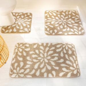 Tapis de bain 50x80 beige en polyester 1800 g/m²