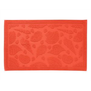 Tapis de bain 60x100 orange corail en coton 800 g/m²