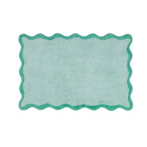 Tapis de Bain Antidérapant Coton Turquoise