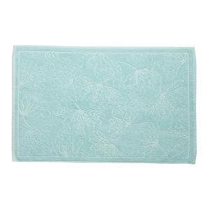 Tapis de bain Bio  en coton bleu clair/gris 50 x 80