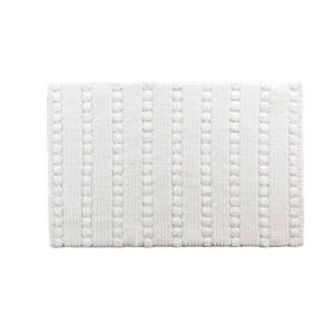 Tapis de bain blanc en coton tufté 50 x 80 cm