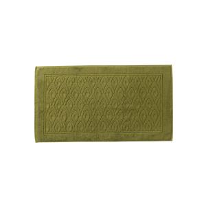 Tapis de bain coton bouclette jacquard vert 50x90