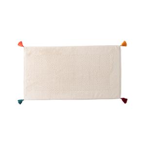 Tapis de bain coton bouclette uni beige 50 x 90 cm