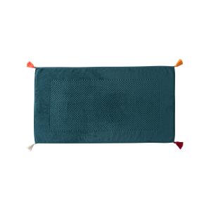 Tapis de bain coton bouclette uni bleu 50 x 90 cm