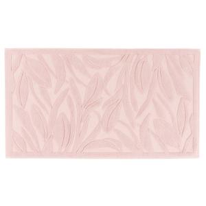 Tapis de bain coton ciselé rose 50 x 90 cm