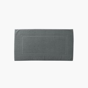 Tapis de bain coton uni bouclette gris 60 x 60 cm