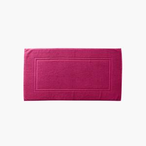 Tapis de bain coton uni bouclette rouge 60 x 60 cm