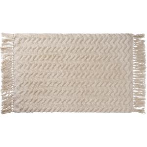 Tapis de bain déco à franges coton 50x80cm