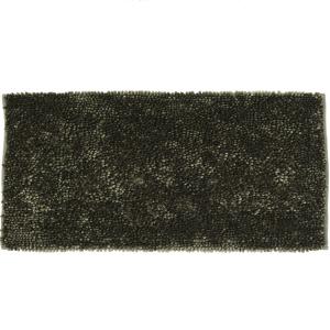 Tapis de bain déco fil doré en polyester kaki 60x120cm