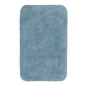 Tapis de bain doux bleu coton 60x100