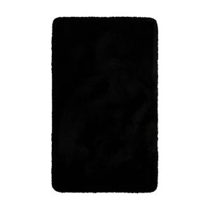 Tapis de bain doux noir uni 55x65