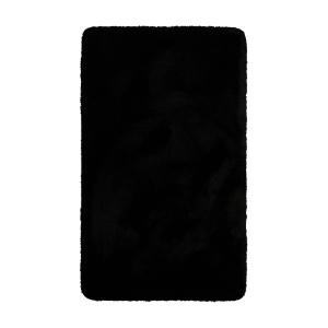 Tapis de bain doux noir uni 80x150