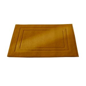 Tapis de bain en coton peigné jaune ocre 50x90 cm