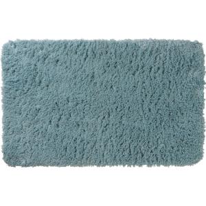 Tapis de bain en polyester uni bleu 50x80cm