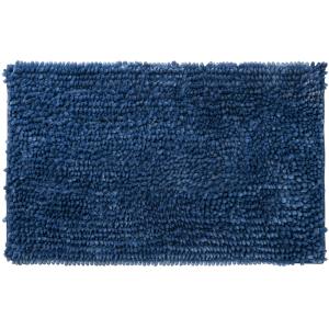 Tapis de bain en polyester uni bleu irisé 60x120cm