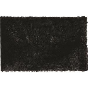 Tapis de bain en polyester uni noir 50x80cm