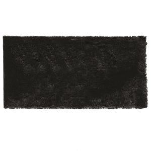 Tapis de bain en polyester uni noir argenté 60x120cm