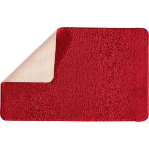 Tapis de bain en polyester uni rouge 50x80cm