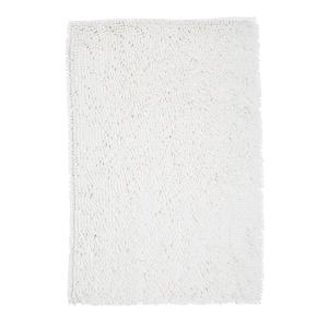 Tapis de bain mèche uni en Polyester Blanc 50x80 cm