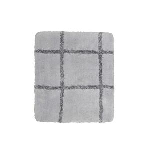 Tapis de bain microfibre très doux gris motif 55x65