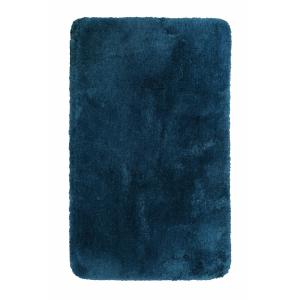 Tapis de bain microfibre très doux uni bleu pétrole 80x150