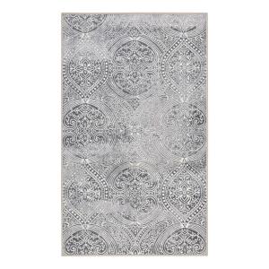 Tapis de bain motif paisley gris  vintage 80x150