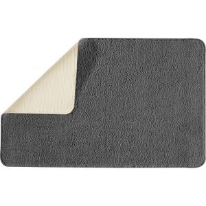 Tapis de bain uni en polyester anthracite 50x80cm