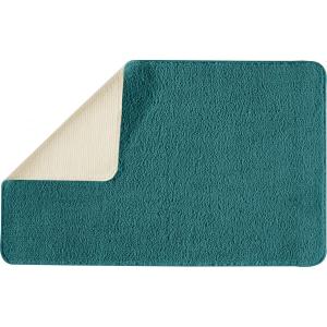 Tapis de bain uni en polyester bleu paon 50x80cm