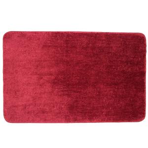 Tapis de bain uni en polyester bordeau 50x80cm