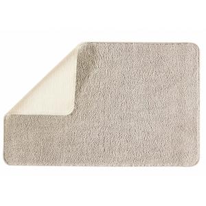 Tapis de bain uni en polyester ecru 50x80cm