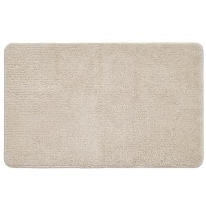 Tapis de bain uni en polyester ecru avec fils dorés 50x80cm