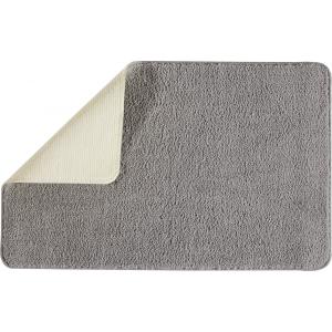 Tapis de bain uni en polyester gris 50x80cm