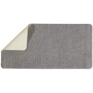 Tapis de bain uni en polyester gris 60x120cm