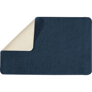 Tapis de bain uni en polyester marine 50x80cm