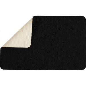 Tapis de bain uni en polyester noir 50x80cm