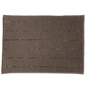 Tapis de bain uni en polyester taupe 50x70cm