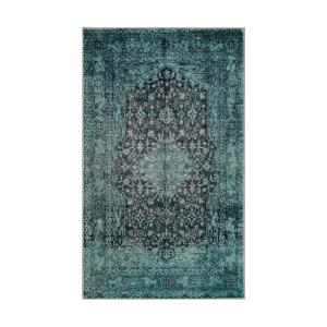 Tapis de bain vert motif classique vintage imprimé  55x65