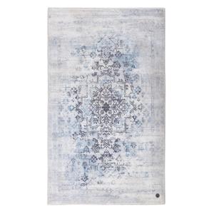 Tapis de bain vintage imprimé à la machine bleu 60x100 cm